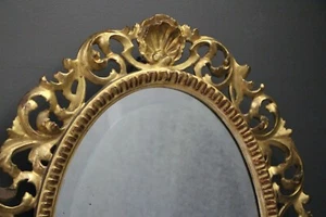 Antique gold giltwood Rococo mirror shell acanthus carving 18th/19th century - Picture 1 of 12