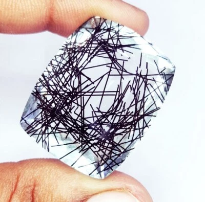 Natural Rutile Quartz 77+ Ct Loose Gemstone Certified Beautiful Cushion Gem Z382 - Image 1 of 4