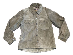 Harley Davidson Vintage Gamuza Camisa Chaqueta Chamarra Gamuza Cuero Talla M Marrón - Imagen 1 de 3