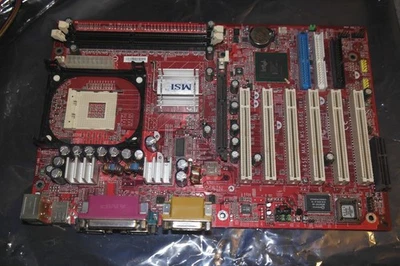 MSI 845E MAX V1 PGA478 DDR ATX Motherboard AGP PCI CNR IDE FDD audio MS-6566E - Image 1 of 4