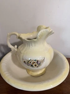 Vintage Handmade Wash Basin & Pitcher - Picture 1 of 8