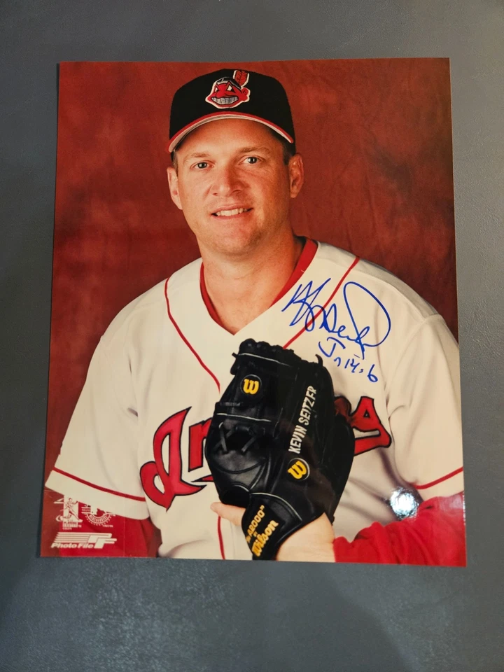 FOTO 8 x 10 de los indios de Cleveland autografiados firmados por Kevin Seitzer Foto 1 de 1