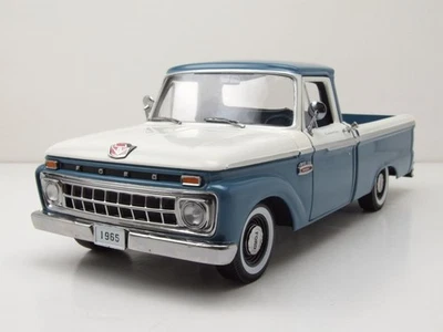 Ford F-100 Custom Cab Pick Up 1965 Blu Bianco Modellino 1:18 Sun Star - Immagine 1 di 4