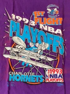 Vtg Charlotte Hornets Shirt NBA Salem Sports 90s M First In Flight 1993 - Read - Picture 1 of 14