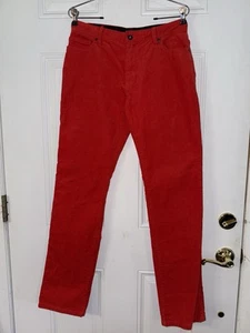 Victorinox Red Corduroy Pants 30 US 46 EU Straight Leg Men’s Tailored Fit - Picture 1 of 11
