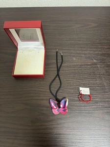 Collier Baccarat Pendentif Papillon Aurore Cristal Irisé Élégant C458 - Photo 1/9
