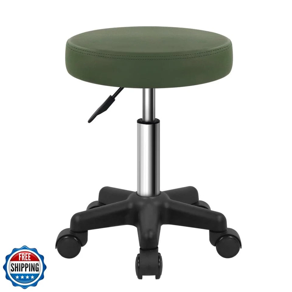 FURWOO Round Rolling Stool Height Adjustable Stool with Wheels for Spa Salon  - Image 1 of 4