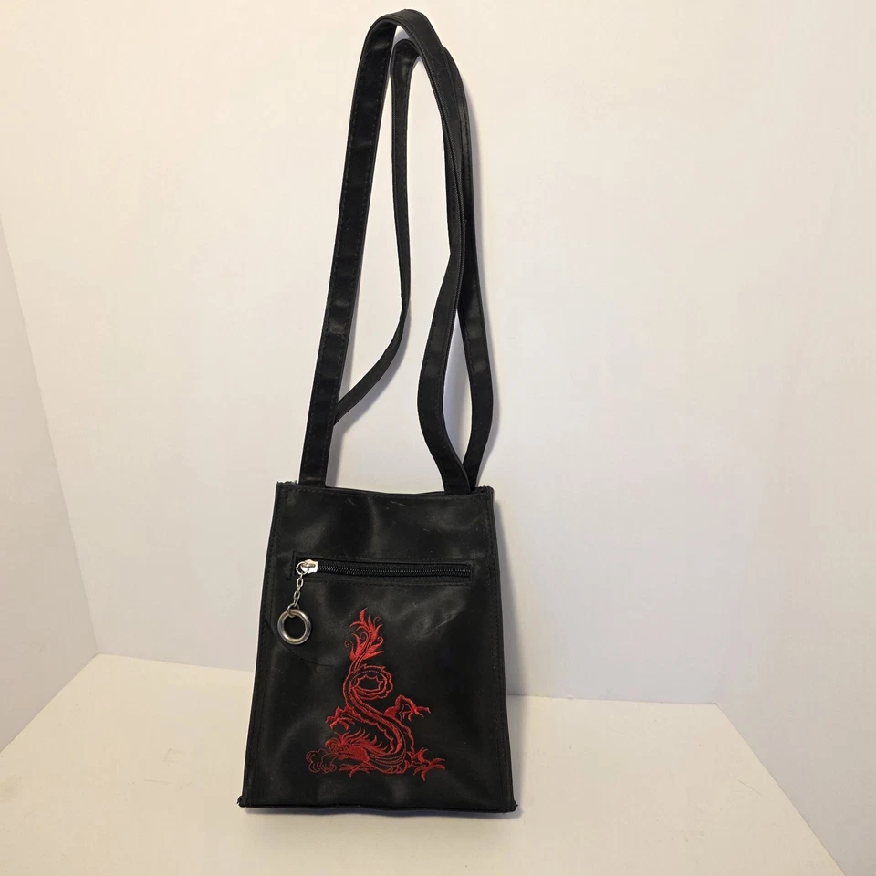 Bolso de Mano Vintage Y2K Baddie Negro Rojo Dragón Fashion Express Años 2000 Foto 1 de 4