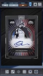 Star Wars Card Trader Cromo Negro Encastrado Dualidad Firma Epic Captain Phasma - Imagen 1 de 1