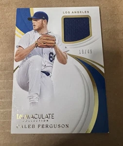 2019 Panini Immaculate Immaculate Swatches /49 Caleb Ferguson #IS-CF Rookie RC - Picture 1 of 3