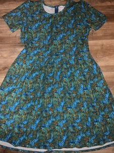Vestido Lularoe Amelia Palmeras Azul Hawaiano Bolsillos Pliegues 3XL 24/26 Cremallera ❤️ 3X - Imagen 1 de 14