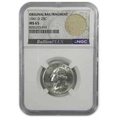 1941 D Washington Quarter MS 65 NGC Silver Bag Fragment SKU:I20601 - Image 1 of 4