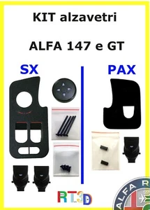 Kit alzavetri x pulsantiere Alfa Romeo 147 4 finestrini SX DX pulsanti piolini - Imagen 1 de 1