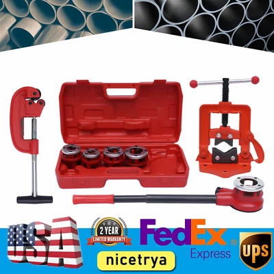 Ratchet Type Pipe Threader Set5 Dies 1/2" Up To 2" Pipe Cutter Plumbing ToolBSPT - Image 1 of 4