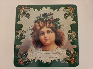 80's or 90's Christmas Angel Winter Holiday Decor Storage cookies Tin Container - Picture 1 of 5