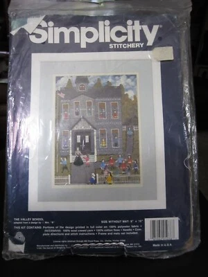 Simplicity Stitchery #428 The Valley School 9" x 12" Crewel Kit - Image 1 of 2