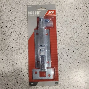 Ace Heavy Duty Commercial 6" Foot Bolt, Zinc Plated NEW - Picture 1 of 2