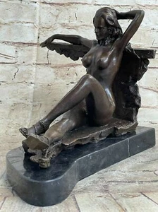 Original Aldo Vitaleh Akt Verführerin Frau Bronze Skulptur Marmor Statue Figur - Bild 1 von 8