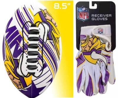 Minnesota Vikings Kids NFL Spacelace Air Tech Football & Gloves, Ages 4-6 — 第 1/4 张图片