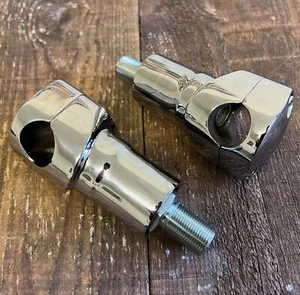 Big Port Antique Vintage Springer Forks Handlebar Riser Set Chrome - Picture 1 of 9