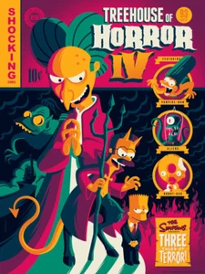 Tom Whalen The Simpsons Treehouse Of Horror IV Variant Print /150 w/COA 18x24 - Picture 1 of 6