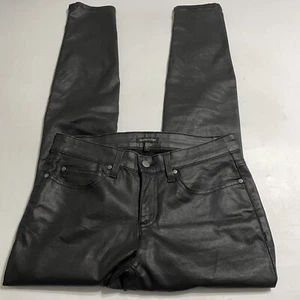 Pantalones ajustados orgánicos recubiertos de cera negros Eileen Fisher imitación cuero vegano talla 6 - Imagen 1 de 7
