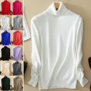 Damen Kaschmir Rollkragenpullover Pulli Strickpullover Pullover Sweater Freizeit - Bild 1 von 21