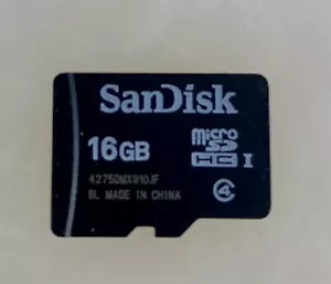 SanDisk 16 GB Class 4 - MicroSDHC Card #56 - Picture 1 of 2