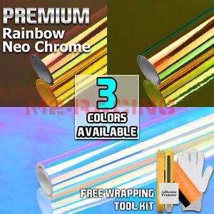 【Neo Chrome Holographic】 Rainbow Vinyl Wrap Sticker Decal Air Release Sheet Film
