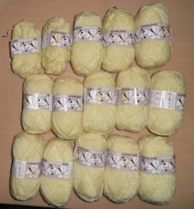 EPA*UNIP Yellow Acrylic 15 Balls Yarn Made in Switzerland NEW - Picture 1 of 5