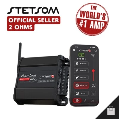 Stetsom HL 400 DS Player 2 Ohms Amplifier 400.4 Bluetooth Amp - 3-5 Day Delivery