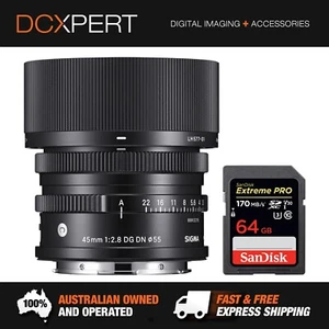 SIGMA 45MM F/2.8 DG DN CONTEMPORARY LENS FOR SONY E-MOUNT (4360965) + SD CARD - Picture 1 of 5