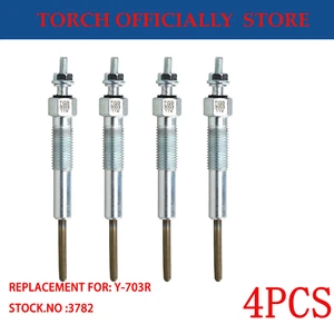 4PCS Car Glow Plug Single M4 Threaded Fit for Y-703R Stock.No 3782 For Toyota - Foto 1 di 8