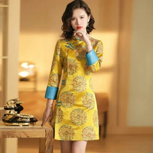 Traditional Chinese Cheongsam Dress for Women Vintage Empress Qipao Size 4-12 - Picture 1 of 29