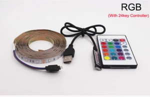 USB LED RGB Strip lamp 2835SMD DC5V Flexible LED light Tape Ribbon 1M HDTV TV - Imagen 1 de 1