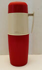 Vintage Thermos Quart Size Red Tan Model 6402 Wide Mouth Hot/Cold/Soup.