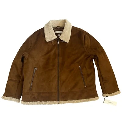Calvin Klein Men's Classic Faux Shearling B-3 Bomber Jacket XXL Large Fall Coat - Image 1 of 4