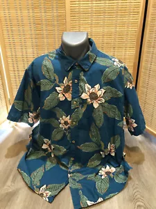 Cooke Street Hawaiian Button Up Vintage Shirt 100% Cotton XL Green Floral h556 - Picture 1 of 7