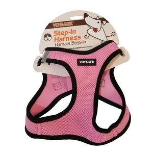 Imbracatura gilet step in rete meteo per cani e gatti di piccola taglia rosa nuova con etichette. - Foto 1 di 9