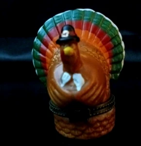 Cloisonne Turkey Trinket Jar with little bell drumstick hiding!!!!! Brand New!!! - Picture 1 of 6