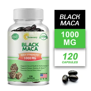 Black Maca 1000mg - Muscle Health, Energy & Endurance, Testosterone Booster - Picture 1 of 12