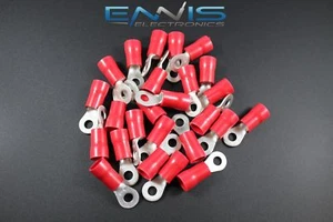 8 GAUGE VINYL #10 RING 25 PK CRIMP TERMINAL CONNECTOR AWG GA CAR EYE RVRT810 - Picture 1 of 4