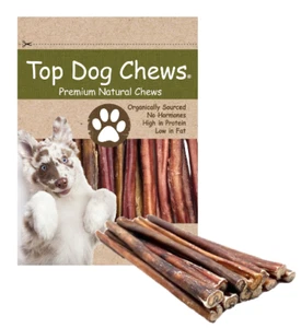 Top Dog Chews 12" Bully Sticks - USDA & FDA Free Range Regular 12" - 50 Pack - Picture 1 of 4