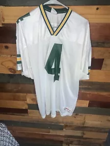 Vintage 90s NFL Brett Favre Green Bay Packers White Jersey XL Wilson brand Tags - Picture 1 of 10