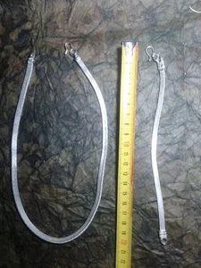 collana 45 CM PIU BRACCIALE 20 CM bagno argento indiano SNAKE INDIAN piatto - Foto 1 di 1