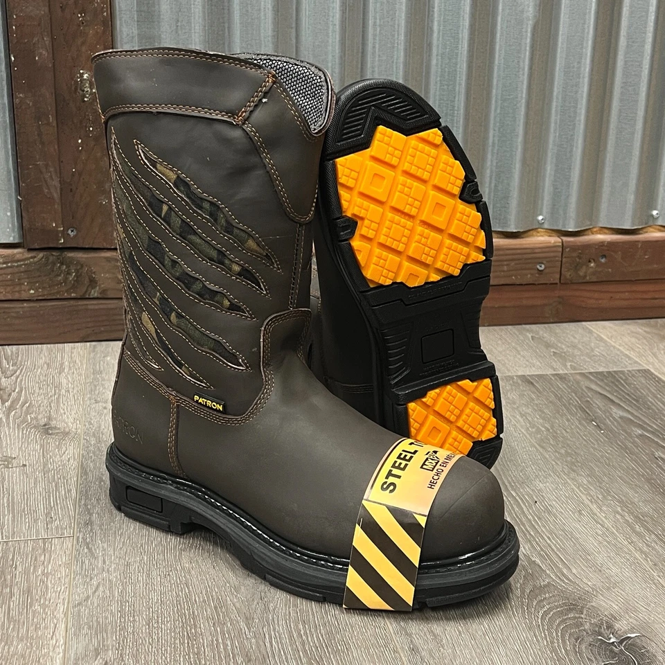 BOTAS DE TRABALHO MASCULINAS BIQUEIRA DE AÇO SEGURANÇA COURO GENUÍNO RESISTENTE A ÓLEO 9222 - Imagem 1 de 1