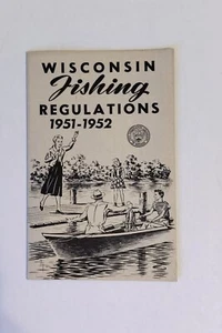 Vintage Original Wisconsin Fishing Regulations 1951-1952 faltbare Broschüre - Bild 1 von 4