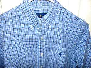 Ralph Lauren Blue Yellow Plaid Long Sleeve Casual Cotton Mens Shirt Med - Picture 1 of 4