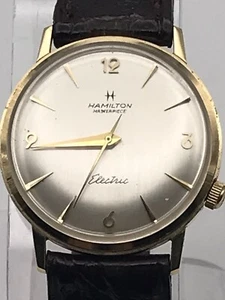 Vintage HAMILTON MASTERPIECE ELECTRONIC Working -10K Gold CASE, Casual Business - Picture 1 of 11