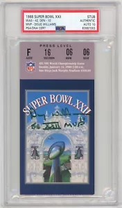 Doug Williams Signed Super Bowl (22) Ticket Stub "SB XXII MVP" PSA GEM 10 AUTO - Picture 1 of 2